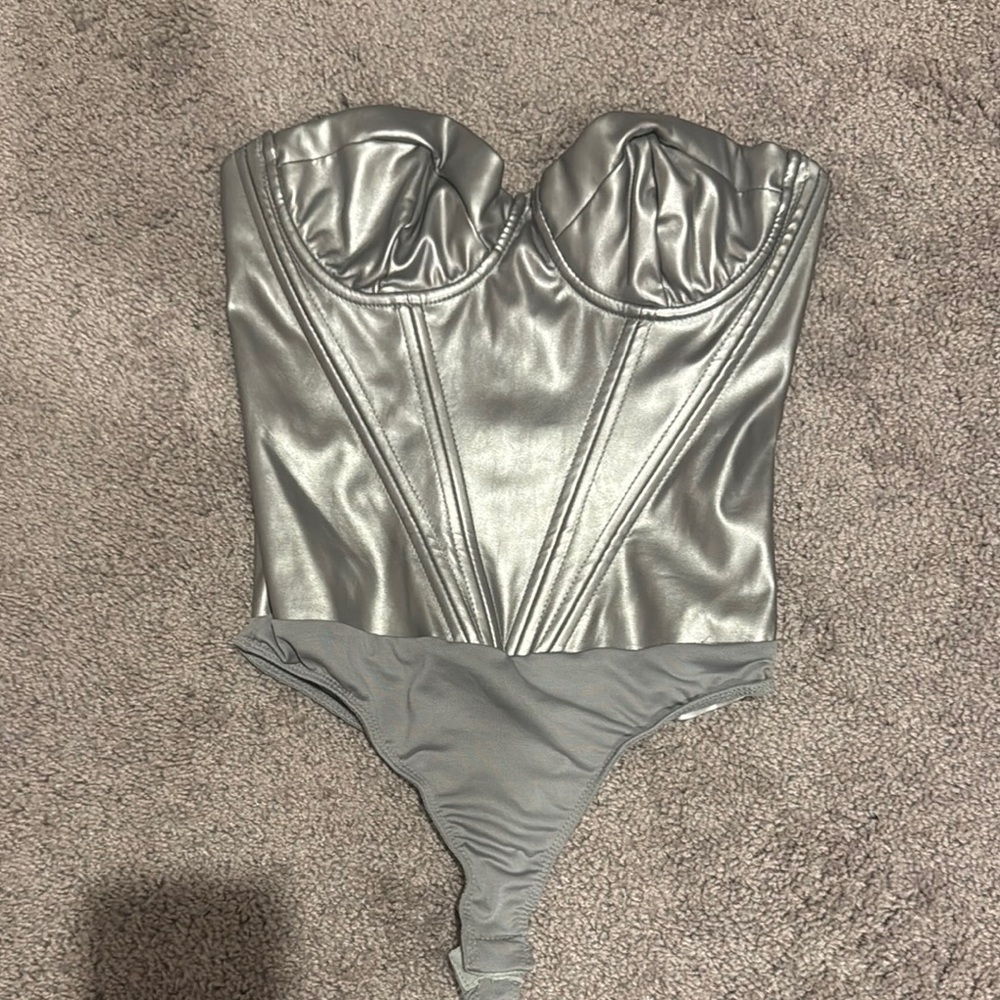 Metallic Silver top One Piece